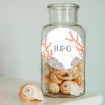 Sticker Rond Coral Watercolor Beach Mariage moderne Favoriser<br><div class="desc">Un design mariage de corail monogramme moderne. Un design sur le thème de la plage qui utilise des coraux aquarelles pour créer un design mariage d'été élégant. Une charmante architecture de plage de corail et de gris tropical utilisant une typographie de script classique. Un élégant mariage sur le thème de...</div>