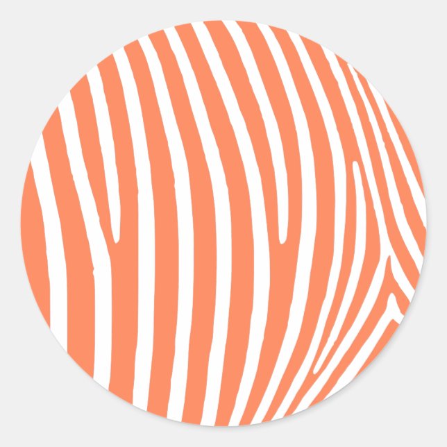 Sticker Rond Coral Zebra Stripes (Devant)
