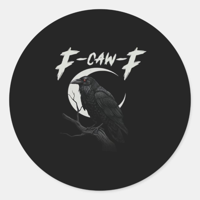 Sticker Rond Corbeau Drôle Essentiel Créatif Décontracté (Devant)