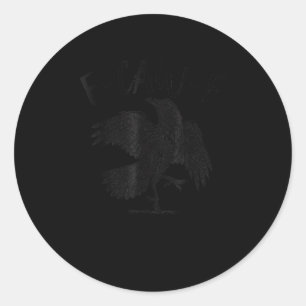 Sticker Rond Corbeau, F-Caw-F Drôle D'oiseau Esthétique Décontr