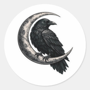 Sticker Rond Corbeau gothique de l'Académie obscure sur autocol