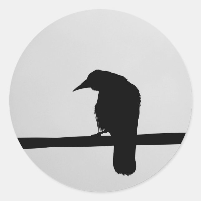 Sticker Rond corbeau noir (Devant)