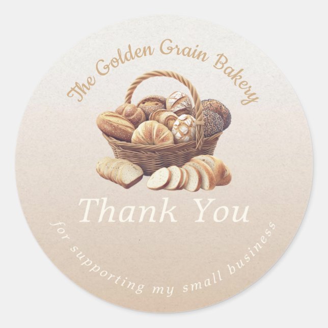 Sticker Rond Corbeille de pain artisanal Merci (Devant)