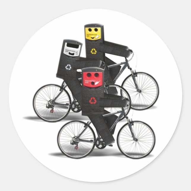 Sticker Rond Corbeilles cyclables (Devant)