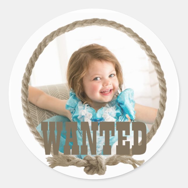 Sticker Rond Corde circulaire conception photo occidentale (Devant)