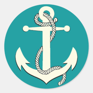 Sticker Rond Corde d'ancrage bleu marine