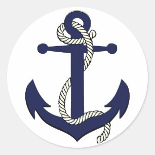 Sticker Rond Corde d'ancrage bleu marine marine
