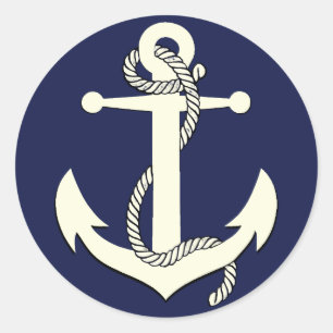 Sticker Rond Corde d'ancrage bleu marine marine
