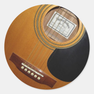 Sticker Rond Cordes de guitare acoustique intemporels Trou de s