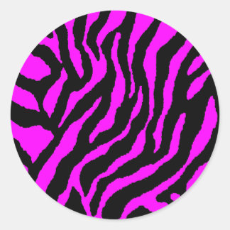 STICKER ROND COREY TIGER 1980 RETRO TIGER STRIPES PINK