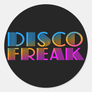 Sticker Rond COREY TIGER 1980s RÉTRO DISCO FREAK MULTICOULEUR