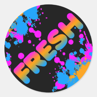 Sticker Rond COREY TIGER 1980's RETRO FRESH PEINT SPLATTER