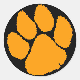 Sticker Rond COREY TIGER 1980's RETRO TIGER CLAW ORANGE