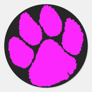 Sticker Rond COREY TIGER 1980's RETRO TIGER CLAW PINK