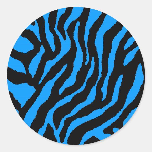 Sticker Rond COREY TIGER 1980's RETRO TIGER STRIPES BLUE (Devant)