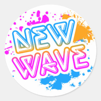 Sticker Rond Corey Tiger 80s Vintage New Wave Neon Splatter