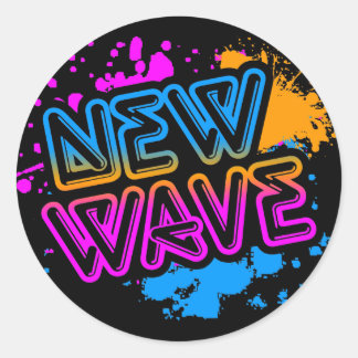 Sticker Rond Corey Tiger 80s Vintage New Wave Neon Splatter