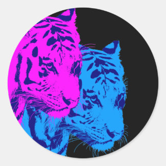 Sticker Rond Corey Tiger 80s Vintages Twin Tigers
