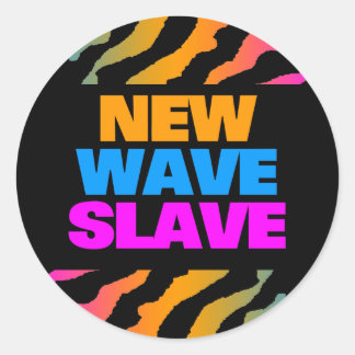 STICKER ROND COREY TIGER RETRO NEW WAVE ESCLAVE DES ANNÉES 80