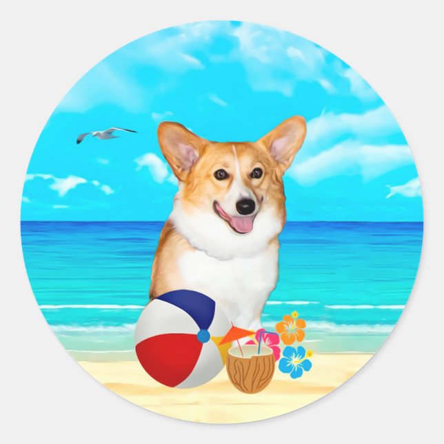 Sticker Rond Corgi (Devant)