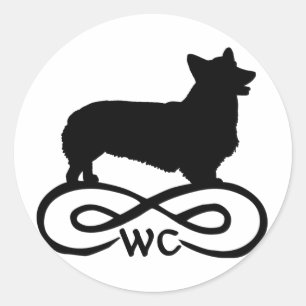 Sticker Rond Corgi gallois infini