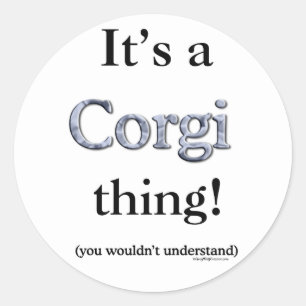 Sticker Rond Corgi Thing