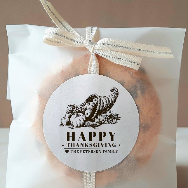 Sticker Rond Corne de Plenty | Thanksgiving (Créateur téléchargé)