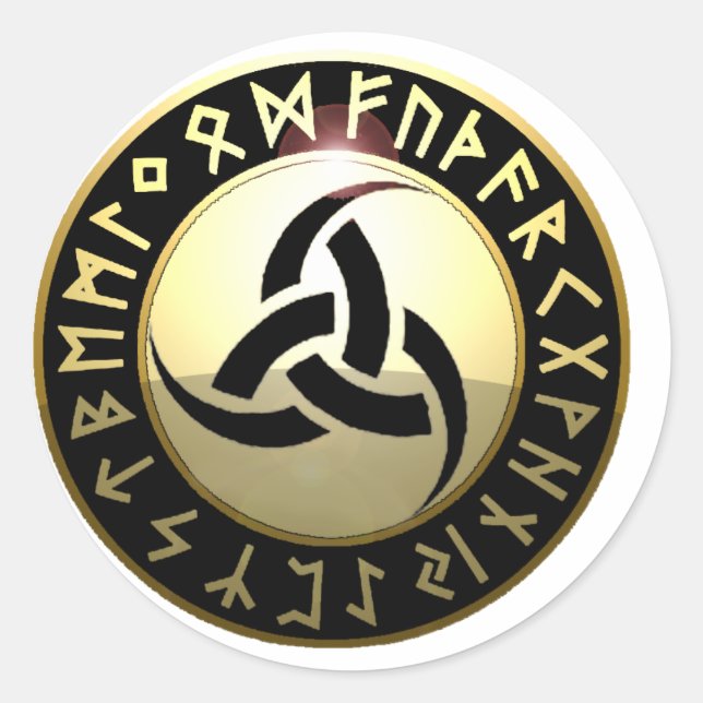 Sticker Rond Corne triple d'Odin (Devant)