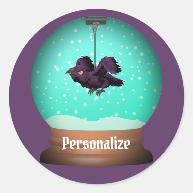 Sticker Rond Corneille corneille corneille chute unique violet  (Devant)