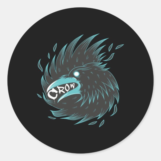 Sticker Rond Corneille noire (Devant)