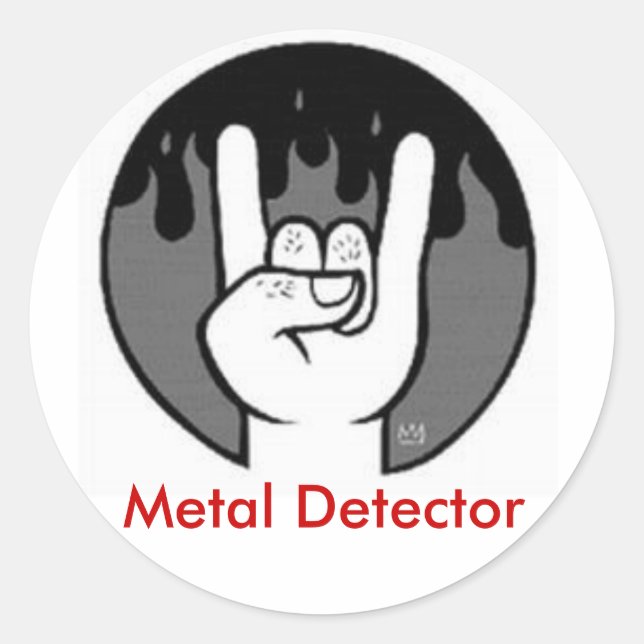 Sticker Rond cornes de diable, Détecteur de métaux (Devant)