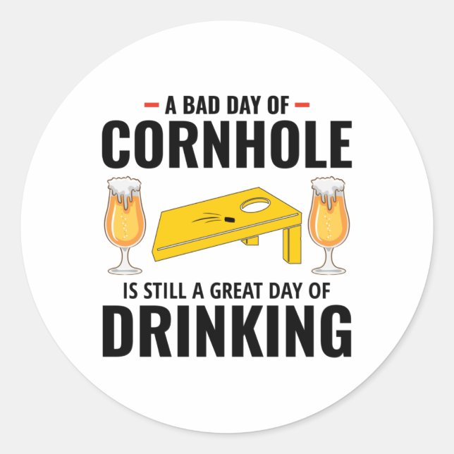 Sticker Rond Cornhole Bean Bag Toss extérieur pelouse Jeu Boire (Devant)