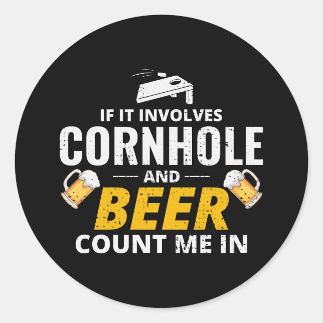 Sticker Rond Cornhole Bean Bag Toss extérieur pelouse Jeu Boire (Devant)