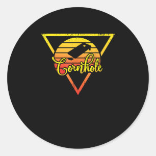 Sticker Rond Cornhole Corn Hole Vintage Retro