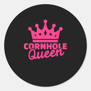 Sticker Rond Cornhole Queen Pink College Corn Trou Jeu