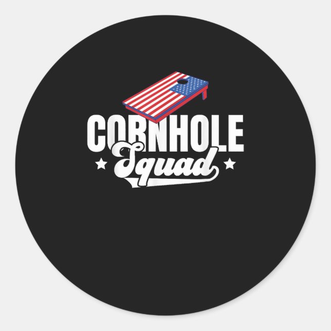 Sticker Rond Cornhole Squad hommes sac de lancer sacs Cornhole (Devant)