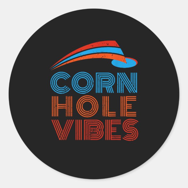 Sticker Rond Cornhole Vibes Cornhole Joueur Cornhole (Devant)