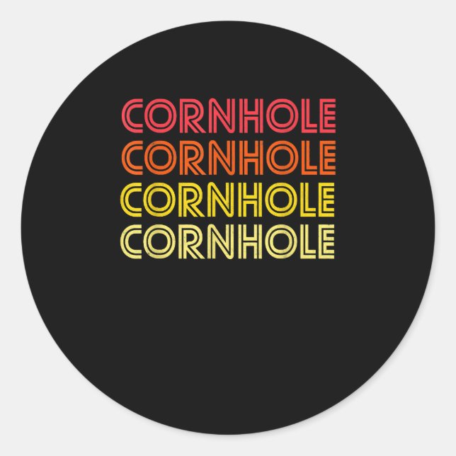 Sticker Rond Cornhole Vintage (Devant)