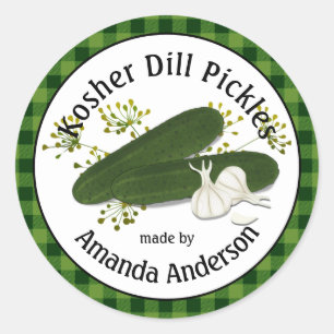 Sticker Rond Cornichons au Plaid Casher 1,5"