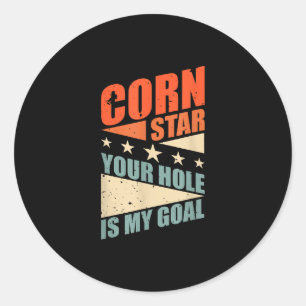 Sticker Rond Cornstar Votre Trou Est Mon Objectif Équipe Bean C