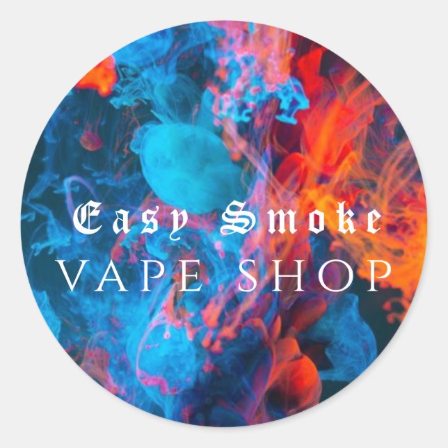 Sticker Rond Corolful Smoke Vape Boutique (Devant)