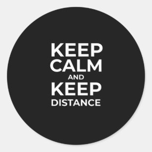 Sticker Rond Corona Crisis Reste Calme Et Distance