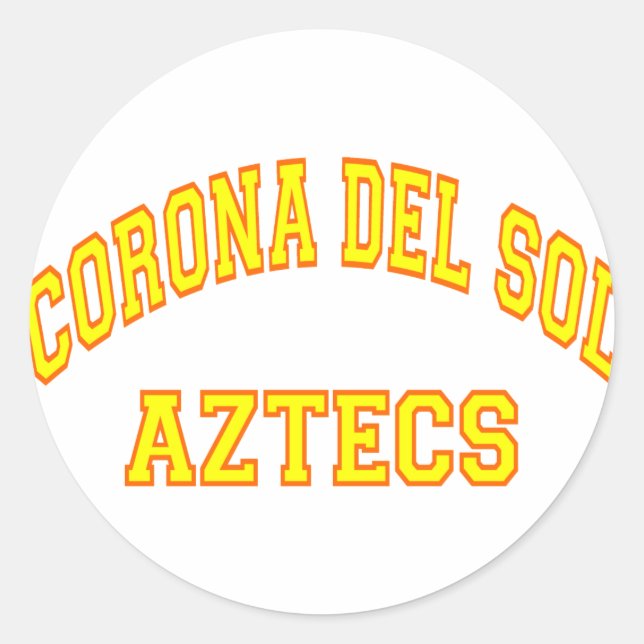 Sticker Rond Corona del Sol Aztecs (Devant)