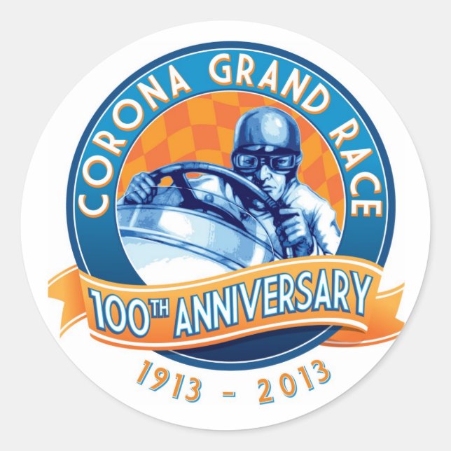 Sticker Rond Corona Road passe le 100e anniversaire (Devant)