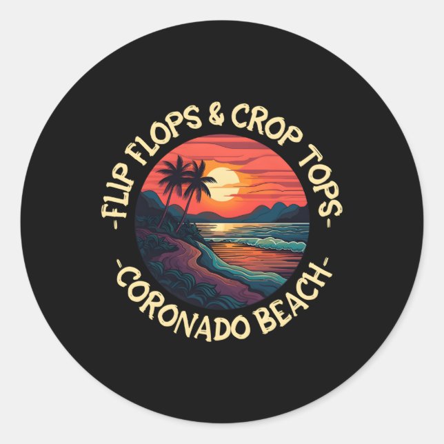 Sticker Rond Coronado Beach Sayings (Devant)
