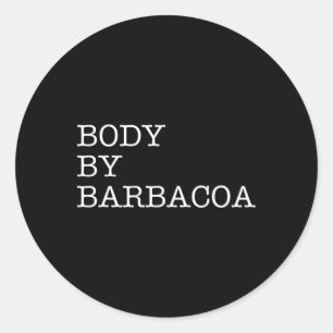 Sticker Rond Corps De Byrbycoa - Boeuf Bbq Drôle Nourriture Mex