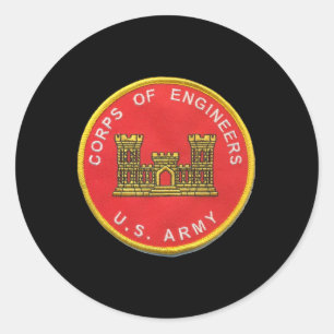 Sticker Rond Corps des ingénieurs de l'armée de hockey à fusée