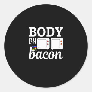 Sticker Rond Corps par bacon Essential Funny Bacon Lover