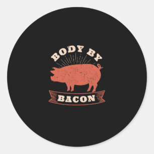 Sticker Rond Corps par bacon pour le régime alimentaire à teneu