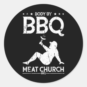 Sticker Rond Corps Par Bbq Meat Church Bbq - Bbq Enthousiasme 1